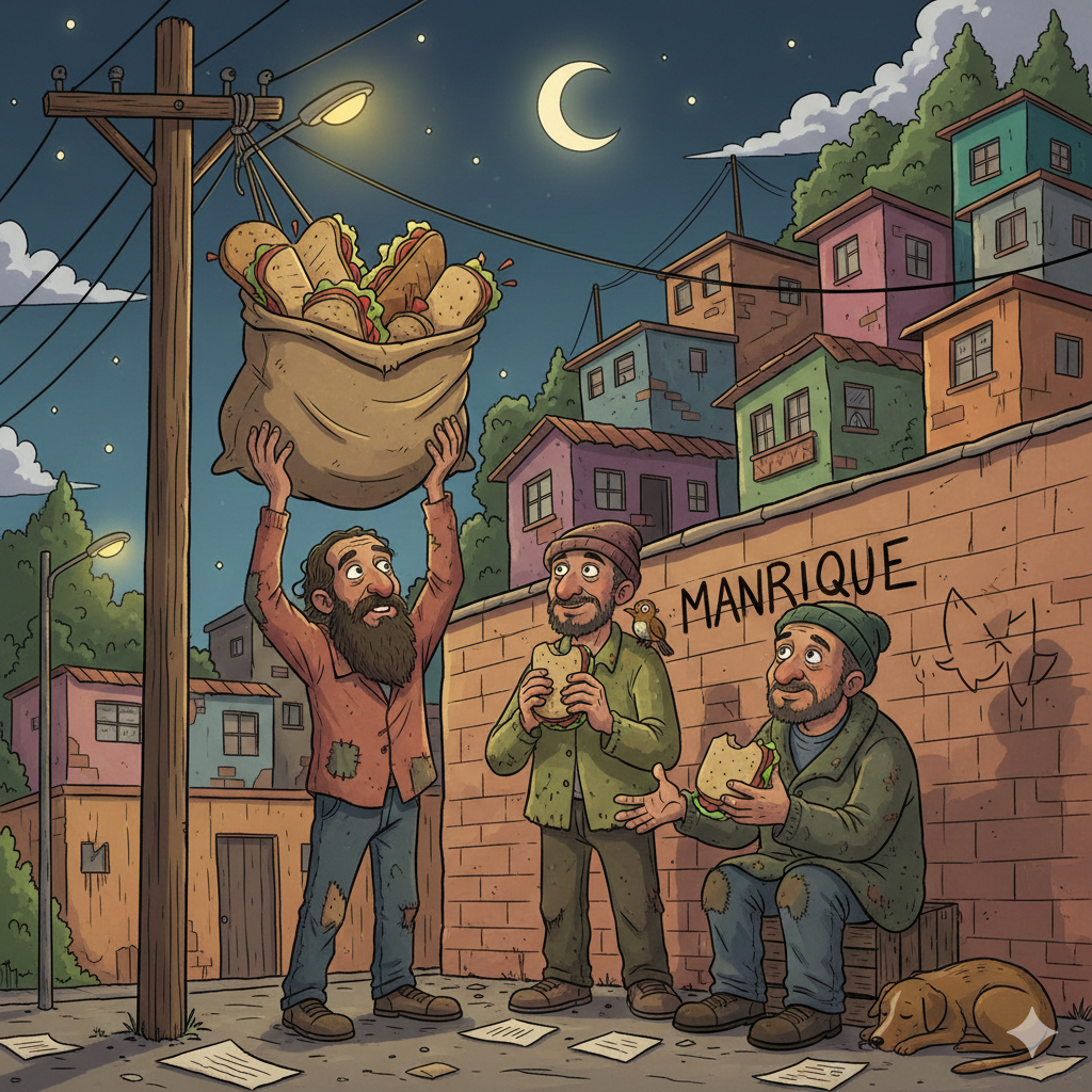 Los sándwiches de Hernán siguen apareciendo aún a 3 años después de su m*erte. Foto: IA generativa Gemini